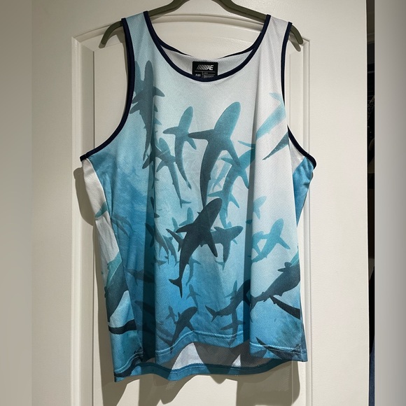 American Eagle Outfitters Shark Pattern Tank Top - Picture 1 of 2